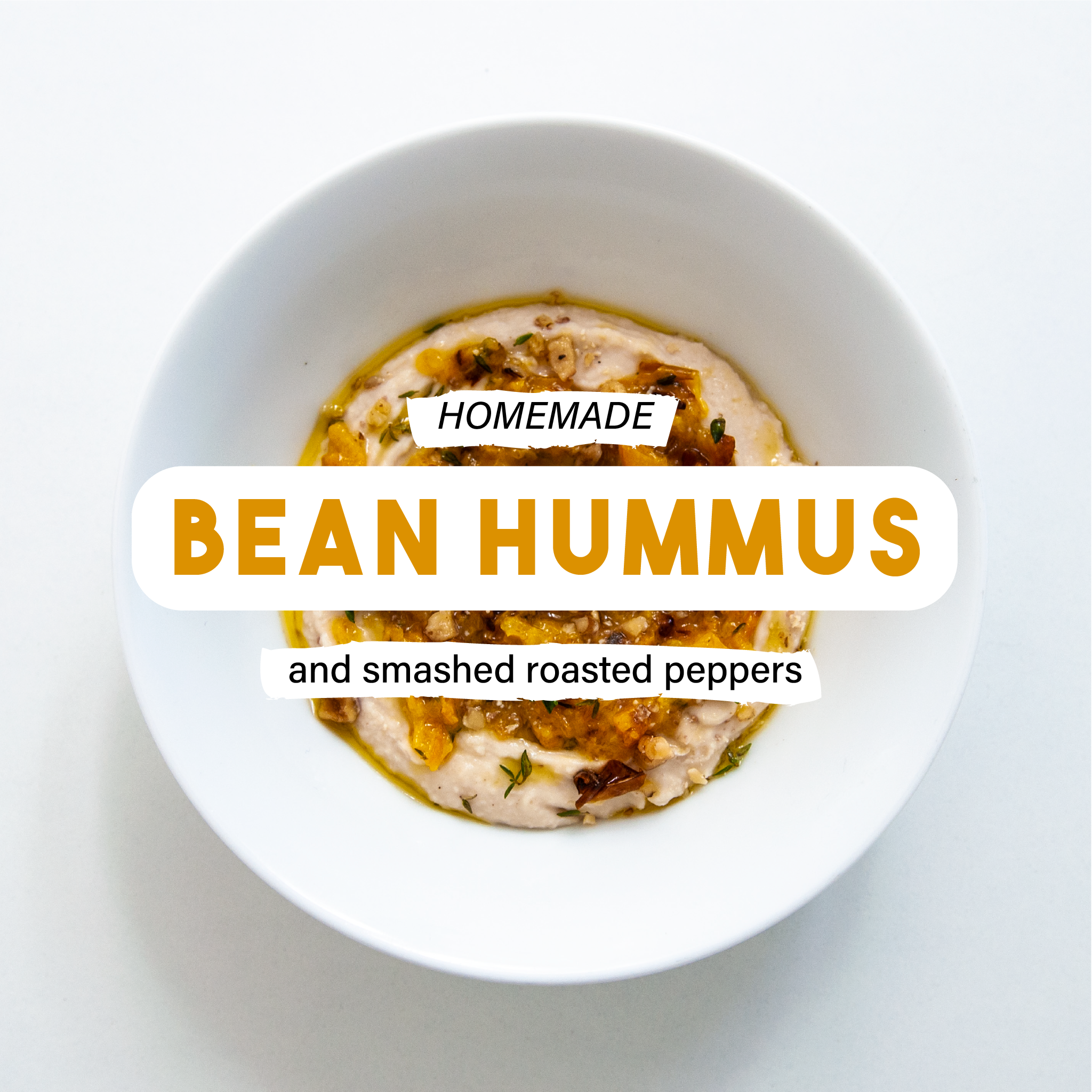 Bean Hummus and smashed roasted peppers