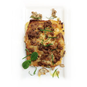Lasagna with lambs and mint