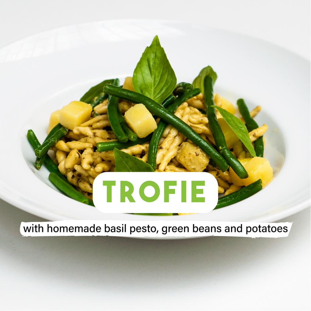 Trofie with Basilic pesto, potatos and green beans